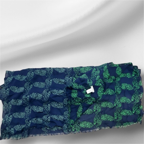 Club Monaco Blue and Green Shimmering Scarf - Picture 3 of 3